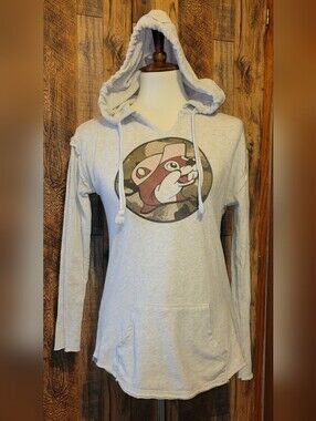 Light Gray Women's Pullover Hoodie with Graphic Front